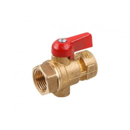 Кран шаровый 1/2" под манометр, PN1,6 МПа, 11Б27п11, ручка-флажок, Цветлит