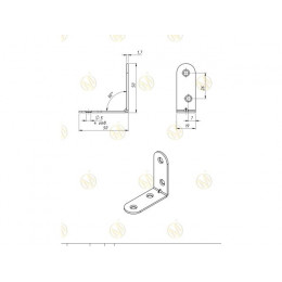 Кронштейн мебельный 50х50 мм, белый цинк (100 шт в коробе) STARFIX