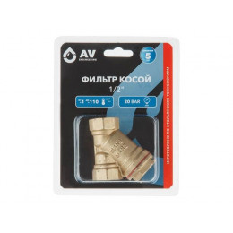 Фильтр косой 1/2" вн.-вн., AV Engineering (инд. упак.)