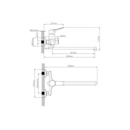 Смеситель для ванны D35-A черный, серия 570 ECONOCE