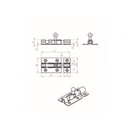 Шпингалет 40 мм, белый STARFIX