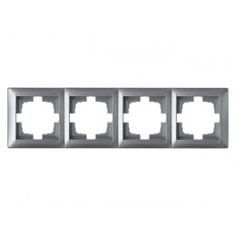 Рамка 4-местная серебро, Стиль, Bylectrica