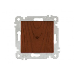 Выключатель 1-клав. (скрытый, без рамки, пруж. зажим) орех, RITA, MUTLUSAN