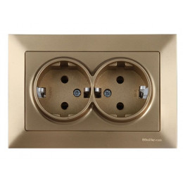 Розетка 2-ая (скрытая, с/з) золото, DARIA, MUTLUSAN