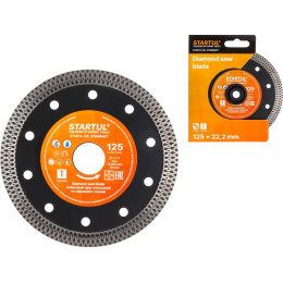 Алмазный круг 125х22 мм по керамике сплошн. тонкий STARTUL STANDART