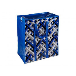 Сумка хозяйственная на молнии, синий узор, 50х55х25 см, PERFECTO LINEA