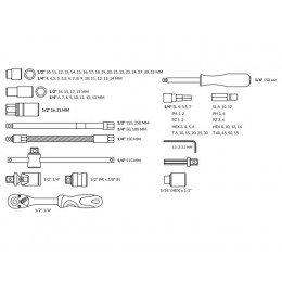 Набор головок и бит 94пр. ТРЕК