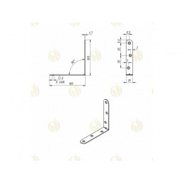Кронштейн мебельный 100х100 мм, белый цинк (20 шт в коробе) STARFIX