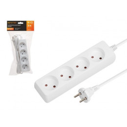 Удлинитель 3м (4 роз., 2,2кВт, б/з, ПВС 2х0,75) Юпитер