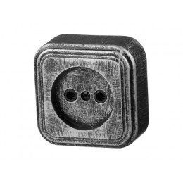 Розетка 1-ая (открытая, б/з) серебро, Стандарт, Юпитер