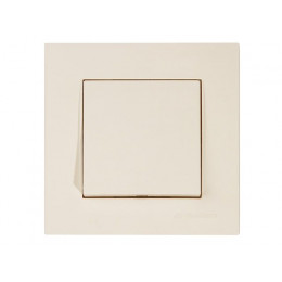 Выключатель 1-клав. (скрытый, винт. зажим) кремовый, RITA, MUTLUSAN