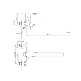 Смеситель для ванны (Lt) D35, серия PCK AV Engineering