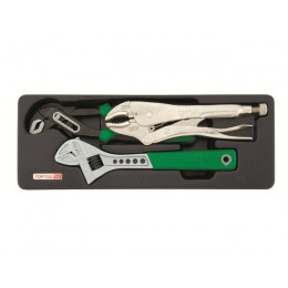 Набор-сет плоскогубцы перест., зажим, ключ разводн. 10" 136х364мм TOPTUL