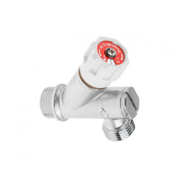 Кран вентильный угловой 1/2" нар.-нар. установочный ХРОМ с фильтром, AV Engineering