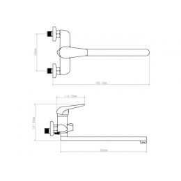 Смеситель для ванны D35-A, серия 280, ECONOCE