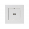 Розетка 1-ая USB (скрытая, горизонт.) белая, RITA, MUTLUSAN