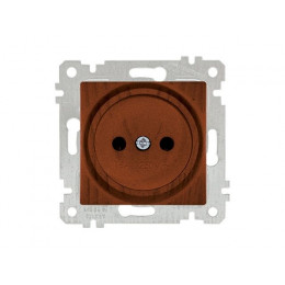 Розетка 1-ая (скрытая, без рамки, б/з) орех, RITA, MUTLUSAN