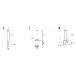 Набор фрез 3 шт. (хвостовик 6 мм) D-70459 MAKITA