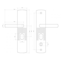 Ручка на планке для кит. металл. дверей РН-СТ222-1-R универ.подсветка правая СТАНДАРТ