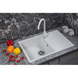 Мойка кухонная из искусственного камня BENEFIT белый 730х470 мм, AV Engineering
