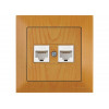Розетка компьютерная 2xRJ45 (Cat6, скрытая) дуб, DARIA, MUTLUSAN