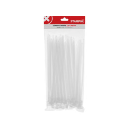 Хомут-стяжка 7.6х250 мм белый (100 шт в уп.) STARFIX