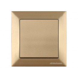 Выключатель 1-клав. двухполюсный (скрытый, пруж. зажим) золото, DARIA, MUTLUSAN