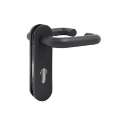 Ручка дверная СТАНДАРТ Строитель 1303 (50-90) ЧЕРНАЯ м/о 72мм для технических дверей