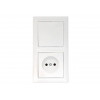 Блок выкл. 1 клав. + розетка (скрытая, б/з) белая, Стиль, Bylectrica