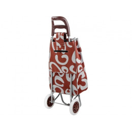 Сумка-тележка хозяйственная на колесах 30 кг, коричневая, круги, PERFECTO LINEA