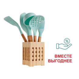 Набор кухонный, 6 предметов, EcoVillage, бирюзовый, PERFECTO LINEA