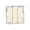 Выключатель 3-клав. (скрытый, без рамки, винт. зажим) кремовы, DARIA, MUTLUSAN