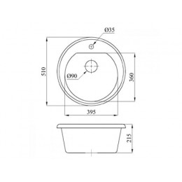 Мойка кухонная из искусственного камня RICHI серый 510х510 мм, AV Engineering