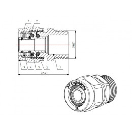 Ниппель 16(2.0) х 1/2" нар. для труб PEX, AV Engineering (инд. упак.)