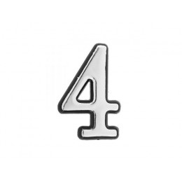 Цифра дверная АЛЛЮР пластик "4" хром