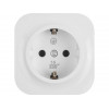 Розетка 1-ая (открытая, с/з) белая, Bailly, LEIDEN ELECTRIC