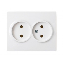 Розетка 2-ая (скрытая, б/з) белая, Мастер, BYLECTRICA
