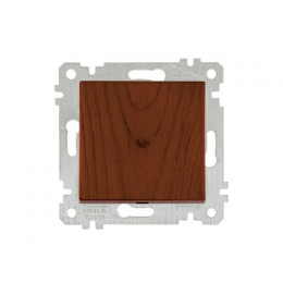 Выключатель 1-клав. двухполюсный (скрытый, без рамки, винт. зажим) орех, RITA, MUTLUSAN