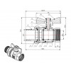 Кран шаровый 1" нар.-вн. бабочка (со сгоном) PN40, AV Engineering