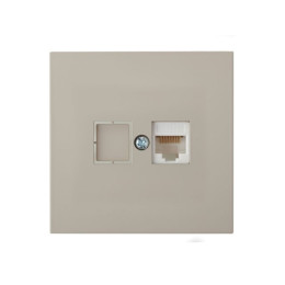 Розетка 1-ая компьютерная (скрытая) песочная, Carre, BYLECTRICA