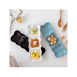 Блюдо 3-х секционное керамическое, 29.5х10х2.5 см, серия ASIAN, черное, PERFECTO LINEA