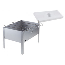 Мангал со складным дном с шампурами в г/кор.(335х230х230, дно 2шт., 4 шамп.угл.), PERFECTO LINEA