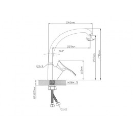 Смеситель для кухни (Lt) D40, серия JAS AV Engineering