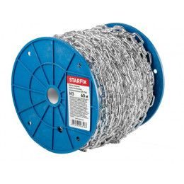 Цепь сварная короткозвенная, оцинк. М3 DIN 766 (бухта 60 м) STARFIX