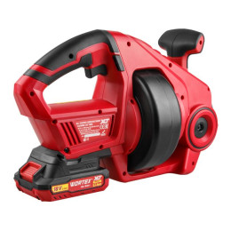 Аккум. прочистная машина WORTEX CDC 1855 в кор. ALL1 XLT SET 0-550 об/мин, трос 7,6 м.