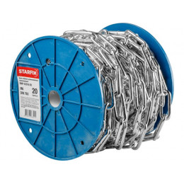 Цепь сварная длиннозвенная, оцинк. М6 DIN 763 (бухта 20 м) STARFIX