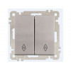 Выключатель проходной 2-клав. (скрытый, без рамки, пруж. зажим) серебро, DARIA, MUTLUSAN