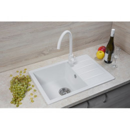 Мойка кухонная из искусственного камня MISTA белый 615х440 мм, AV Engineering