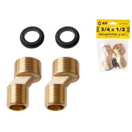 Эксцентрик 3/4" нар. х 1/2" нар. (2шт), AV Engineering (инд. упак.)