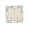 Выключатель проходной 2-клав. (скрытый, без рамки, винт. зажим) кремовый, RITA, MUTLUSAN